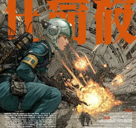 幻想设定方向漫画作品封面，浮空城与云层航线
